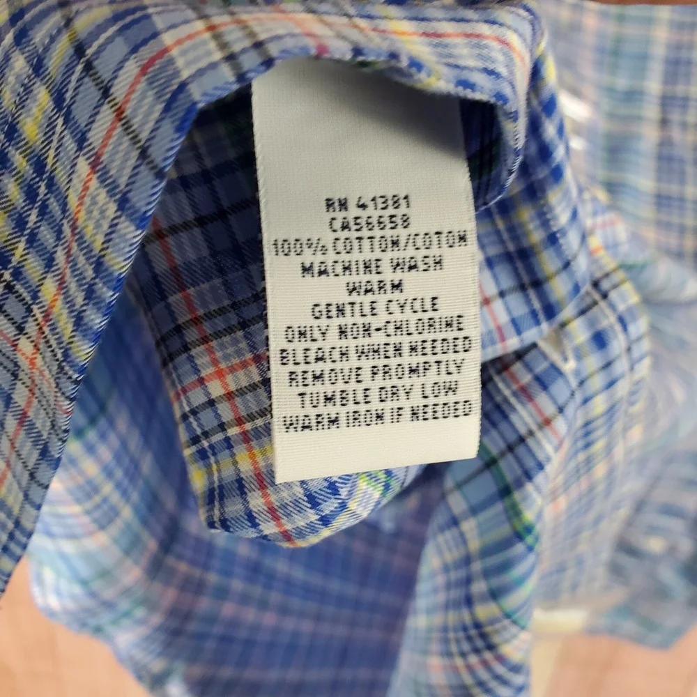 Polo Ralph Lauren Mens Button Up Shirt Sz XL Blue Plaid Long Sleeve NEW